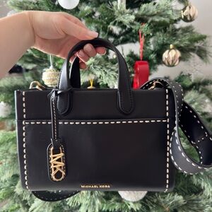 Michael Kors Black Satchel with Gold Accents